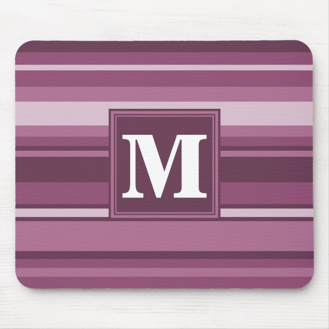 Monogram mauve stripes mouse pad (Front)