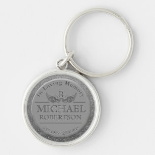 Monogram Memorial in Loving Memory Key Ring