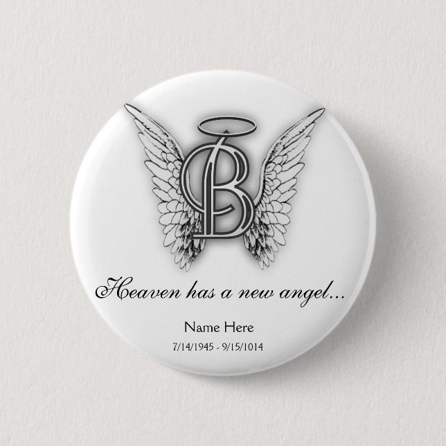 Monogram Memorial Tribute Letter B 6 Cm Round Badge (Front)