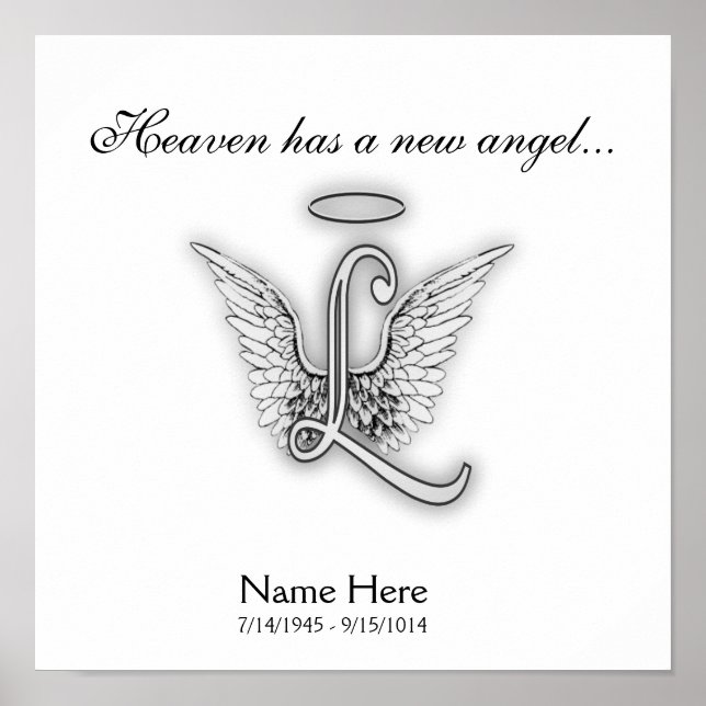 Monogram Memorial Tribute Letter L Poster (Front)