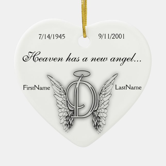 Monogram Memorial Tribute Ornament D (Front)
