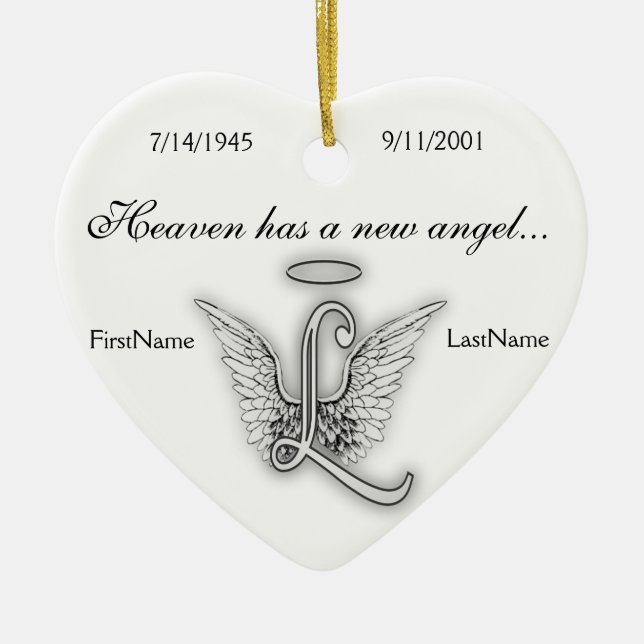 Monogram Memorial Tribute Ornament L (Front)
