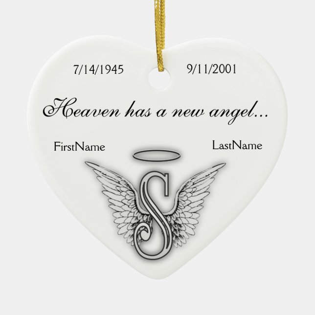 Monogram Memorial Tribute Ornament S (Front)