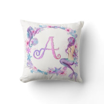 Monogram Mermaid Pillow - A