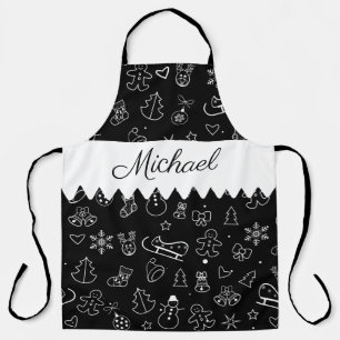 Monogram Merry Christmas and Happy New Year! 20XX Apron