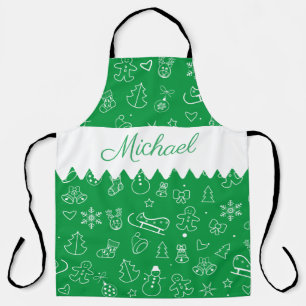 Monogram Merry Christmas and Happy New Year! 20XX Apron