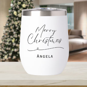 Monogram Merry Christmas simple typography