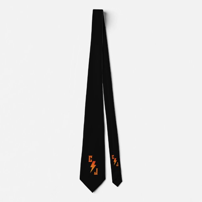 Monogram Metal Music Hard Rock Flame Bolt Tie (Front)