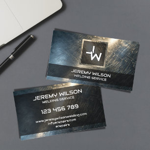 Monogram Metal Welder Construction Repair Handyman Business Card