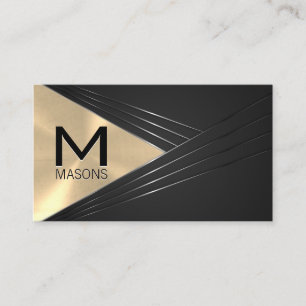 Monogram Metallic Gold Abstract Background Business Card