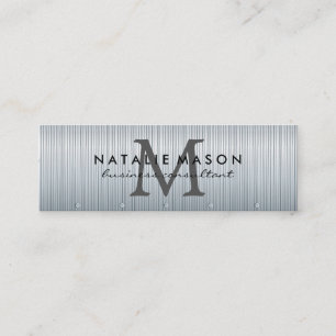 Monogram Metallic Rivets Background Mini Business Card