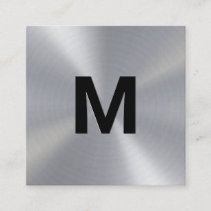 Monogram   Metallic Square Business Card