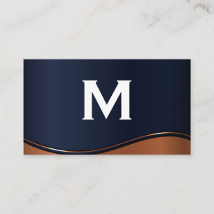 Monogram Metallic Wave Business Card