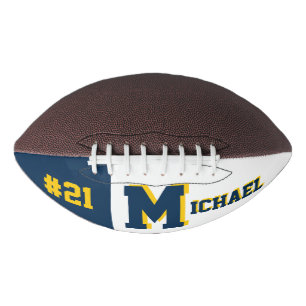 Monogram Michigan Wolverine Blue & Gold Football