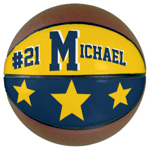 Monogram Michigan Wolverines Blue & Gold Basketball