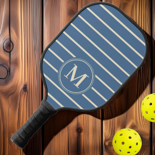 Monogram Mid-Century Striped Capri Blue Colour Pickleball Paddle