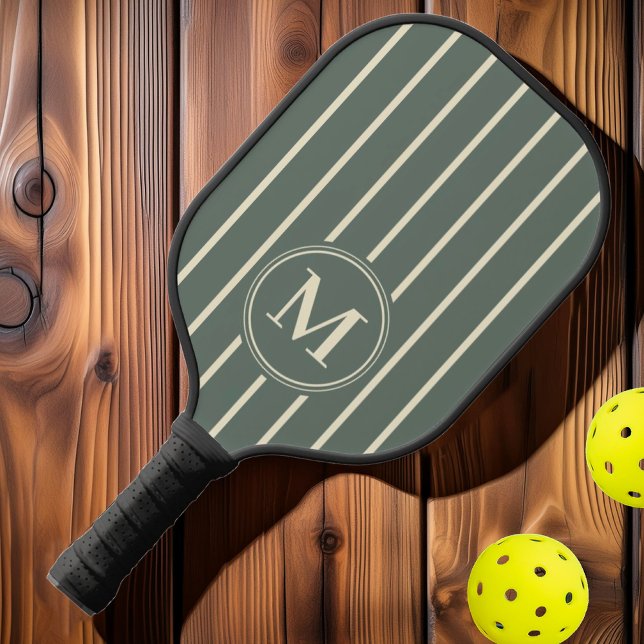 Monogram Mid-Century Striping Warm Grey Colour Pickleball Paddle (Creator Uploaded)