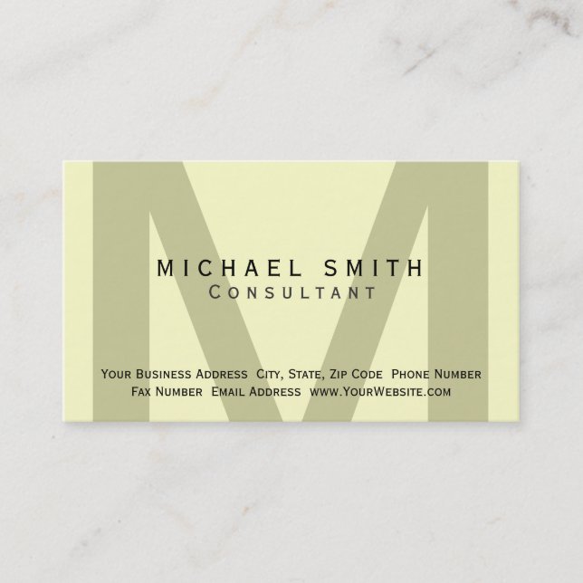 Monogram Minimal Consultant Business Card (Front)
