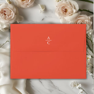 Monogram Minimal Elegant Coral Envelope