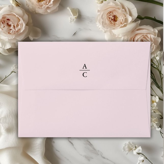 Monogram Minimal Elegant Lightpink Envelope (Monogram Minimal Elegant Lightpink Envelope)