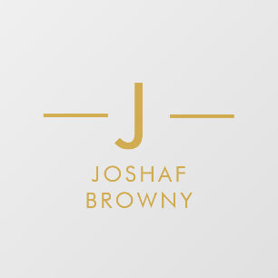 Monogram Minimal Elegant Modern Gold Nameplate