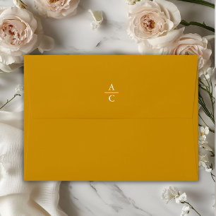 Monogram Minimal Elegant Mustard Yellow Envelope