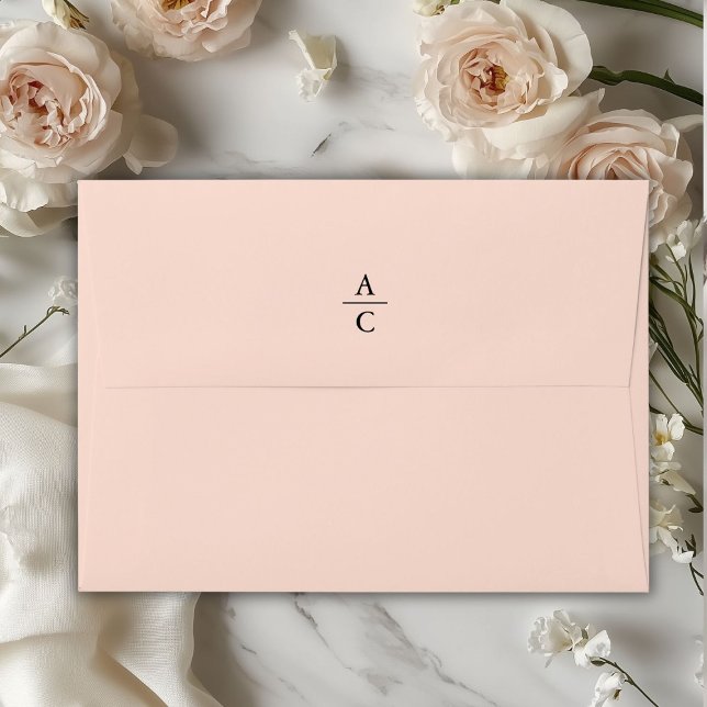 Monogram Minimal Elegant Peach Envelope (Monogram Minimal Elegant Peach Envelope)