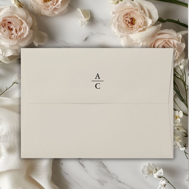 Monogram Minimal Elegant Taupe Envelope (Monogram Minimal Elegant Taupe Envelope)