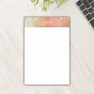 Monogram Minimal Modern Stylish Abstract Peach Post-it Notes