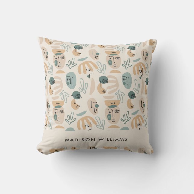 Monogram Minimal Modern Throw Pillow (Front)