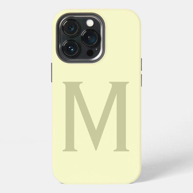 Monogram Minimalist Add Your Name Initial Modern iPhone Case (Back)