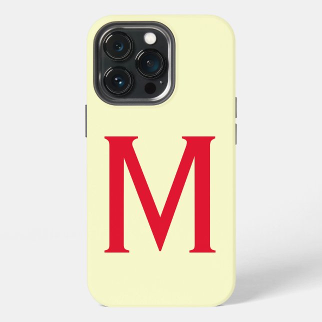 Monogram Minimalist Add Your Name Initial Modern iPhone Case (Back)
