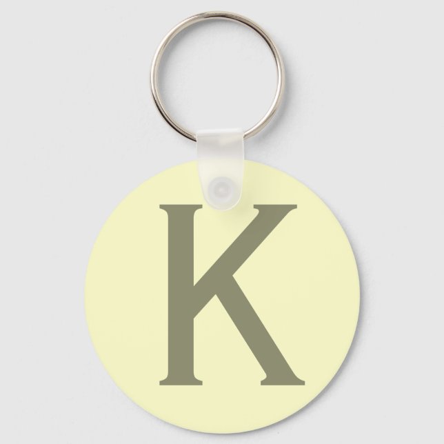 Monogram Minimalist Add Your Name Initial Modern Key Ring (Front)