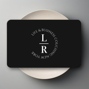 Monogram, minimalist black and white business business card