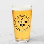 Monogram Minimalist Black and White Groomsmen  Glass<br><div class="desc">Discover the perfect groomsman gift for the beer lover in your life! Our monogrammed beer glass, featuring sleek black and white design, is the ideal token of appreciation for your best man. Personalised with their initials, this unique and stylish beer glass is not just a beverage holder but a cherished...</div>