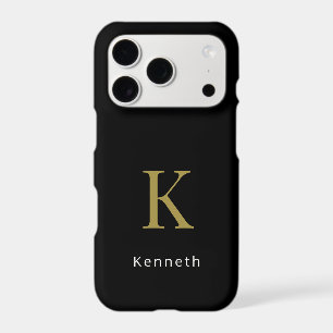 Monogram Minimalist Black Gold White Modern Men