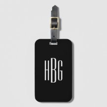 Monogram Minimalist Black White Initial Modern