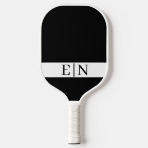Monogram Minimalist Black White Pickleball Paddle