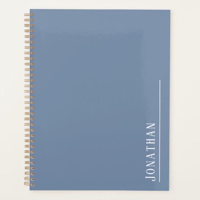 Monogram minimalist blue planner (Front)