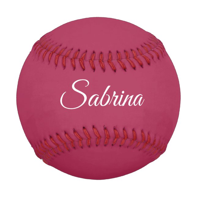 Monogram minimalist cherry rose pink baseball (Front)