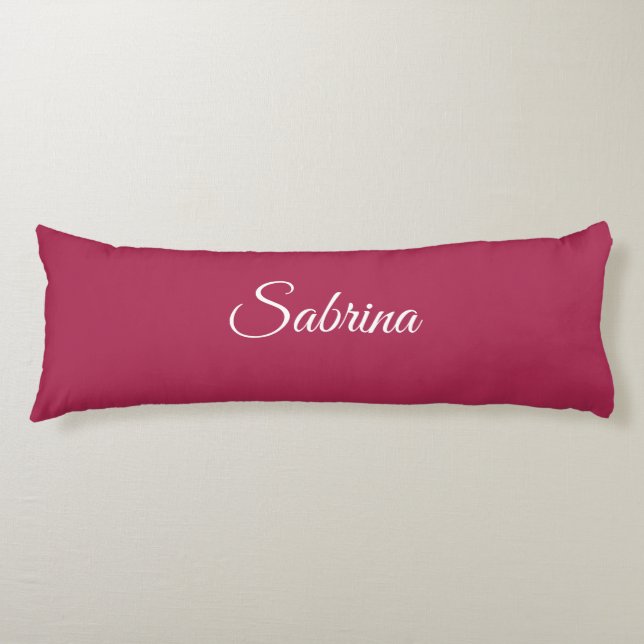 Monogram minimalist cherry rose pink body cushion (Front)