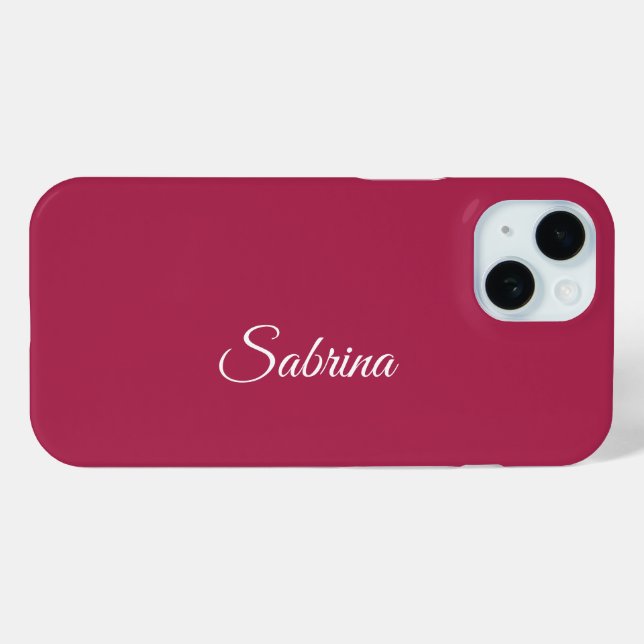 Monogram minimalist cherry rose pink Case-Mate iPhone case (Back (Horizontal))
