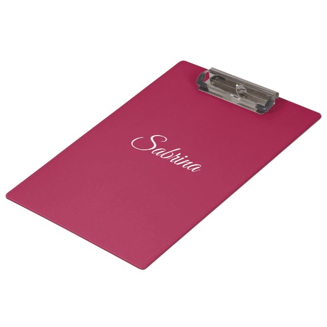 Monogram minimalist cherry rose pink clipboard (Angled)