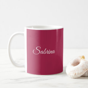Monogram minimalist cherry rose pink coffee mug