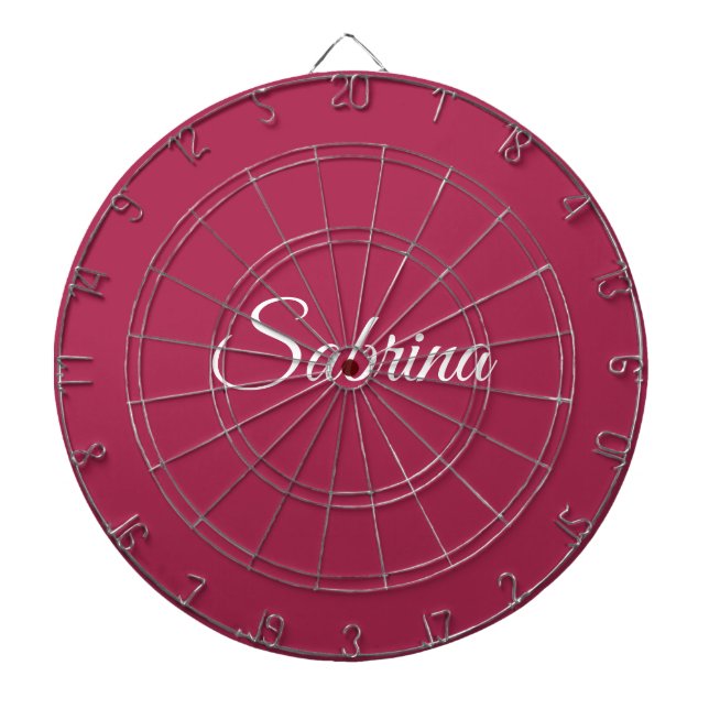 Monogram minimalist cherry rose pink dartboard (Front)