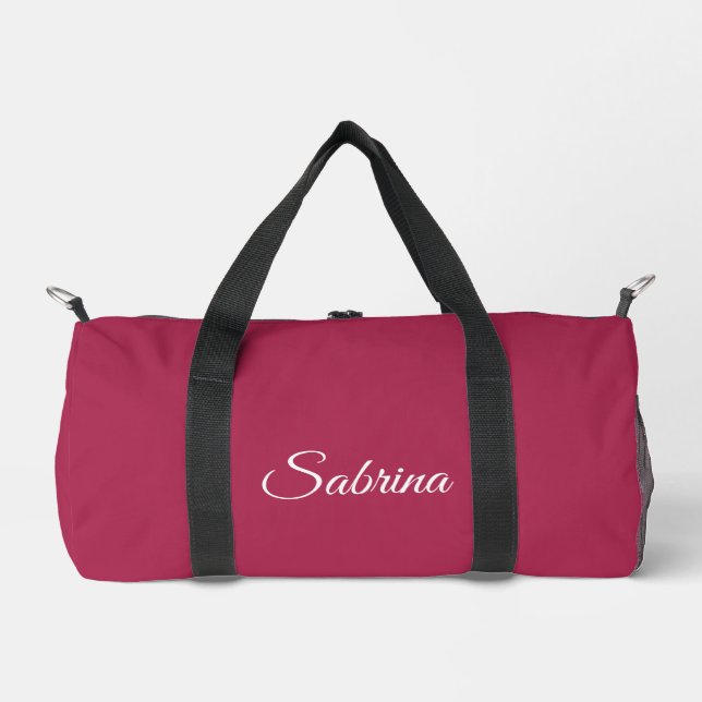 Monogram minimalist cherry rose pink duffle bag (Front)
