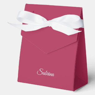 Monogram minimalist cherry rose pink favour box