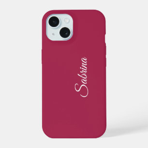 Monogram minimalist cherry rose pink iPhone 15 case