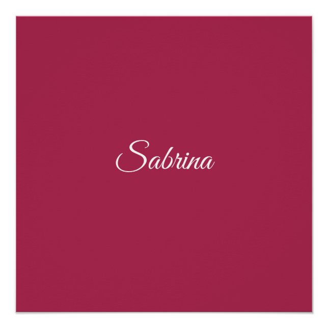Monogram minimalist cherry rose pink poster (Front)
