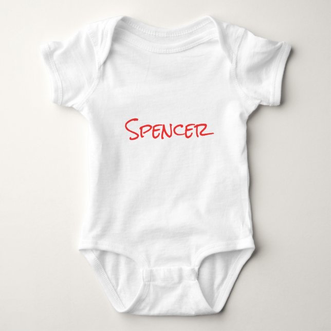 Monogram minimalist custom name  baby bodysuit (Front)